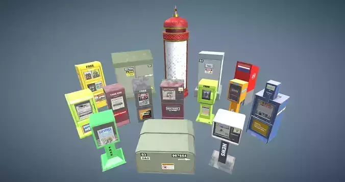 Mailbox newspaper bins and others