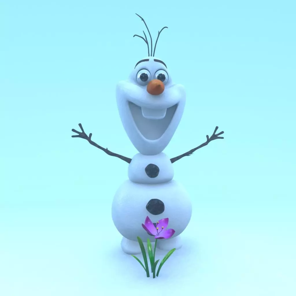 Frozen Snowman Low-poly 3D model_0