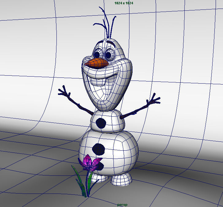Frozen Snowman Low-poly 3D model_3