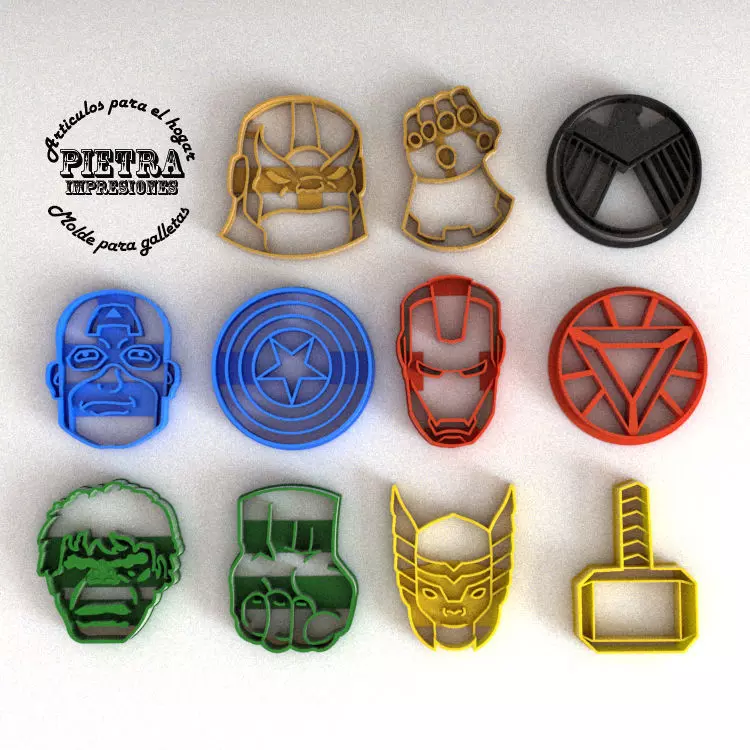 MOLDE CORTANTE PARA GALLETAS AVENGERS END GAME 3D print model