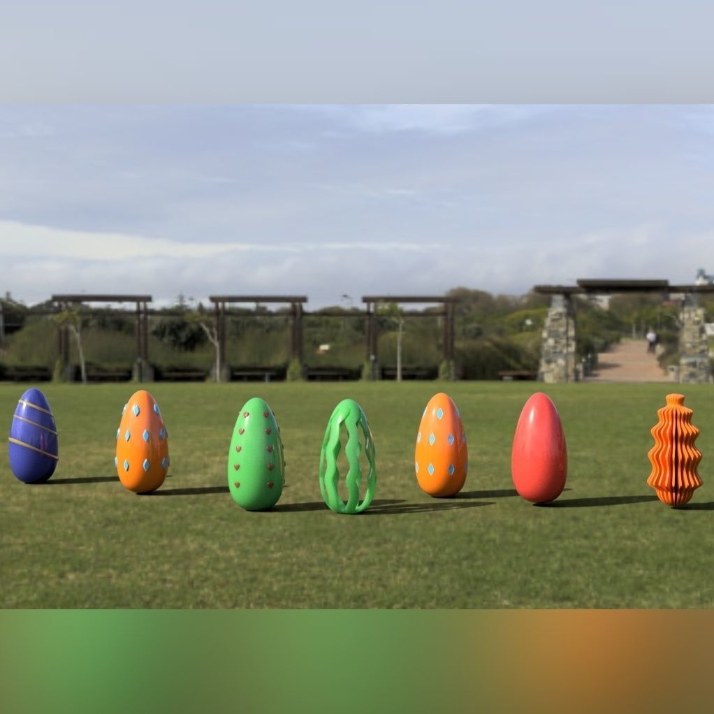 3D Printable Easter Eggs Pack of 7 3D print model_2
