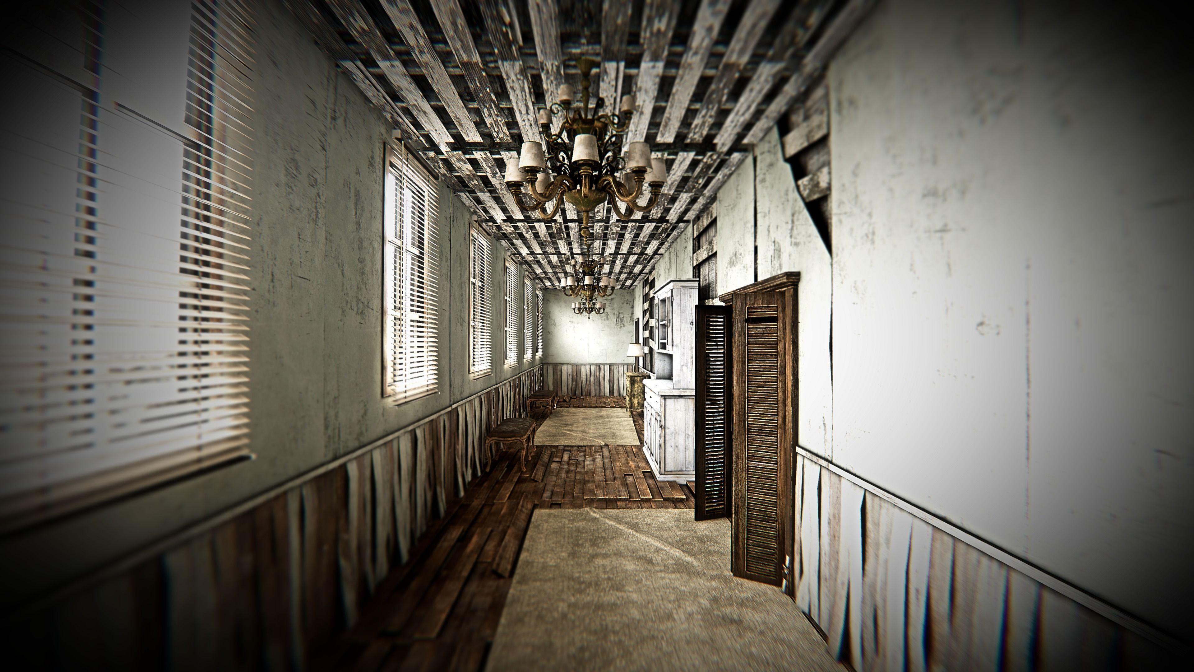 HQ Modular Abandoned Mansion Low-poly 3D model_4