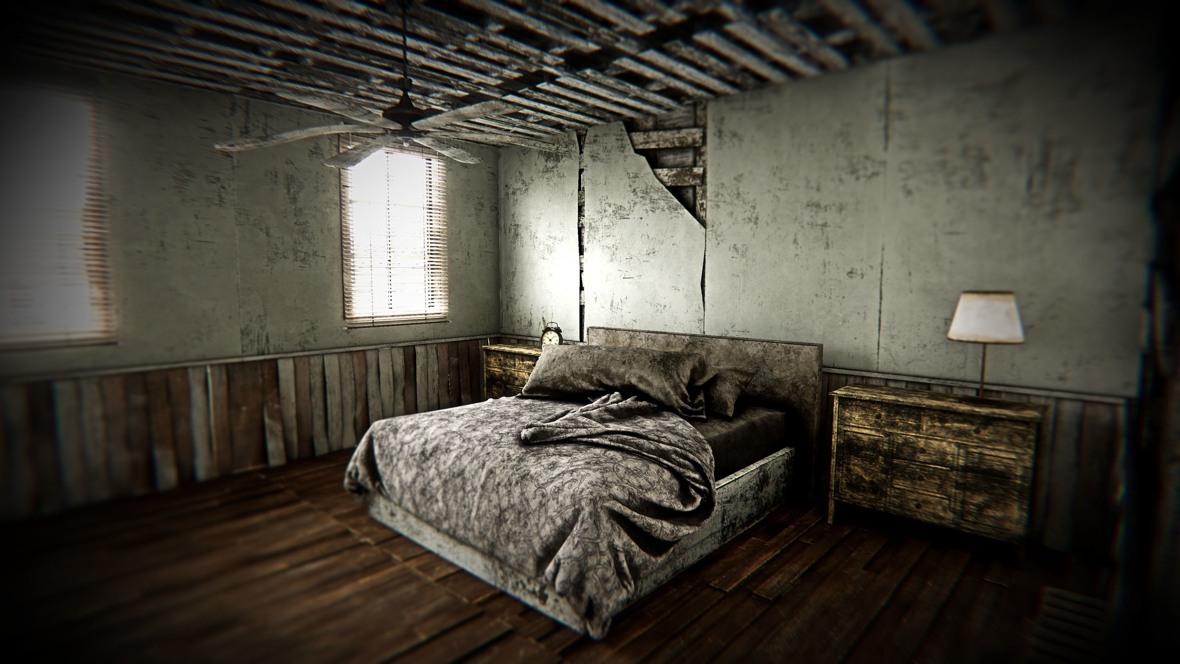 HQ Modular Abandoned Mansion Low-poly 3D model_10