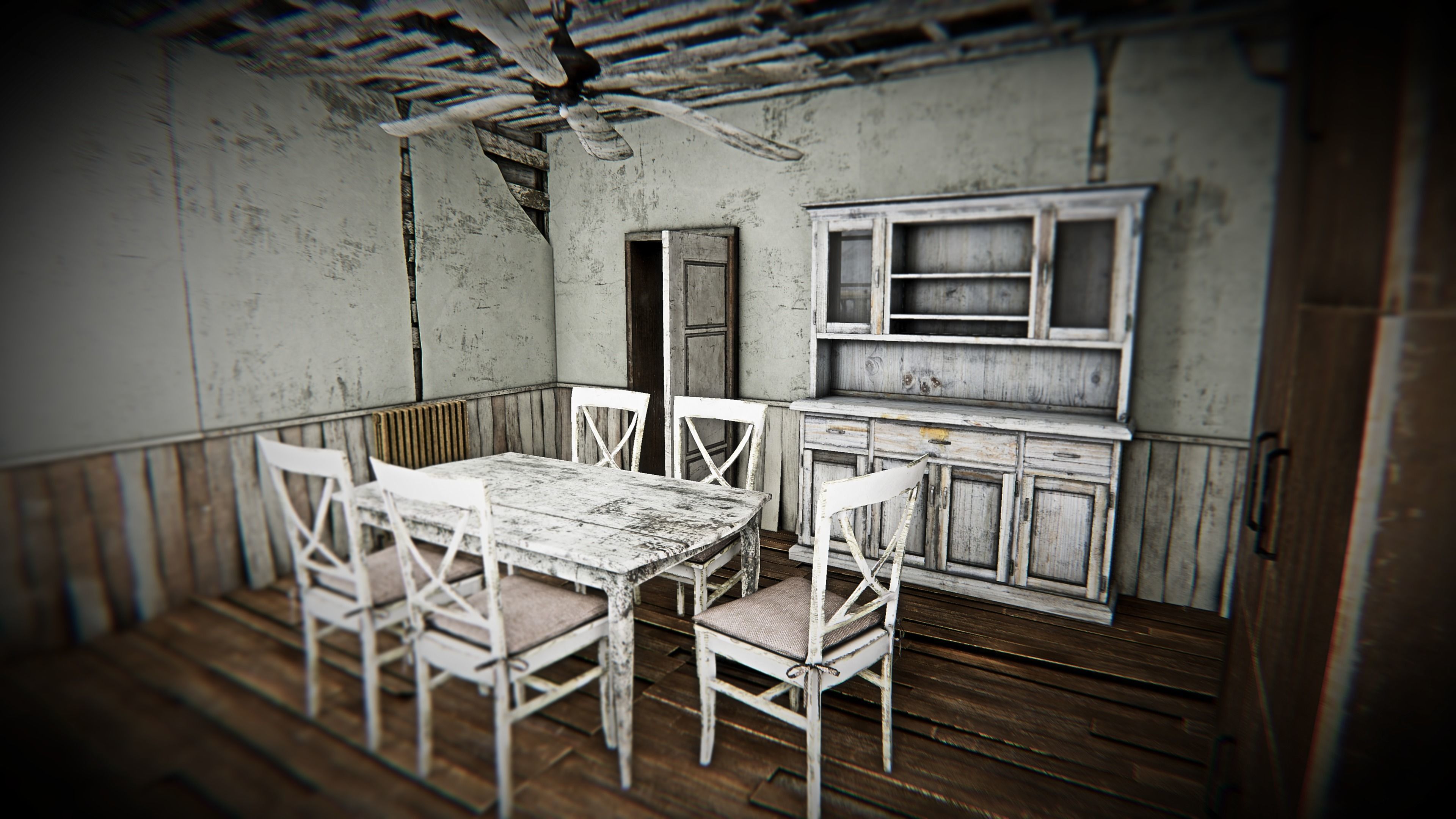 HQ Modular Abandoned Mansion Low-poly 3D model_13