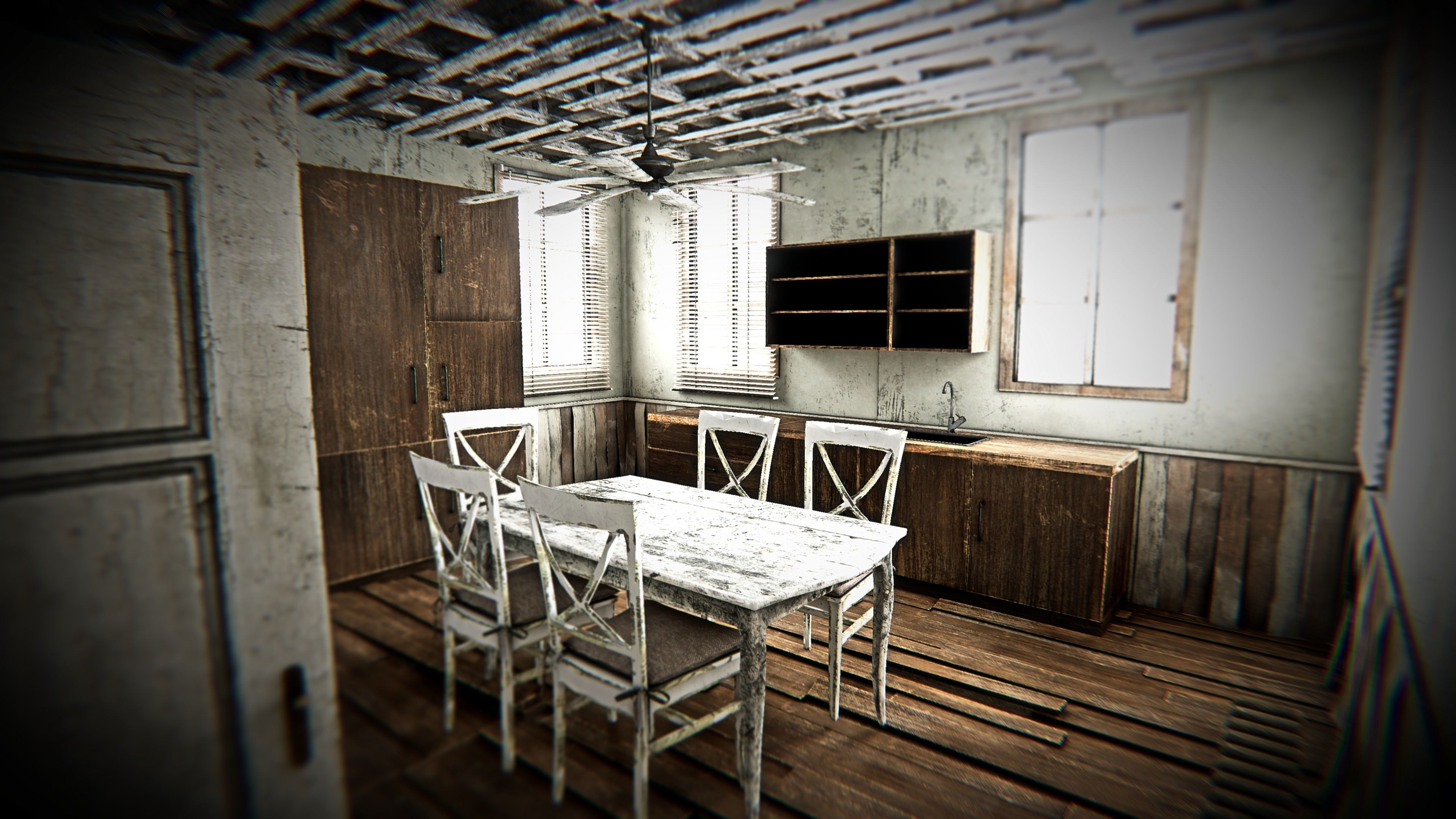 HQ Modular Abandoned Mansion Low-poly 3D model_2