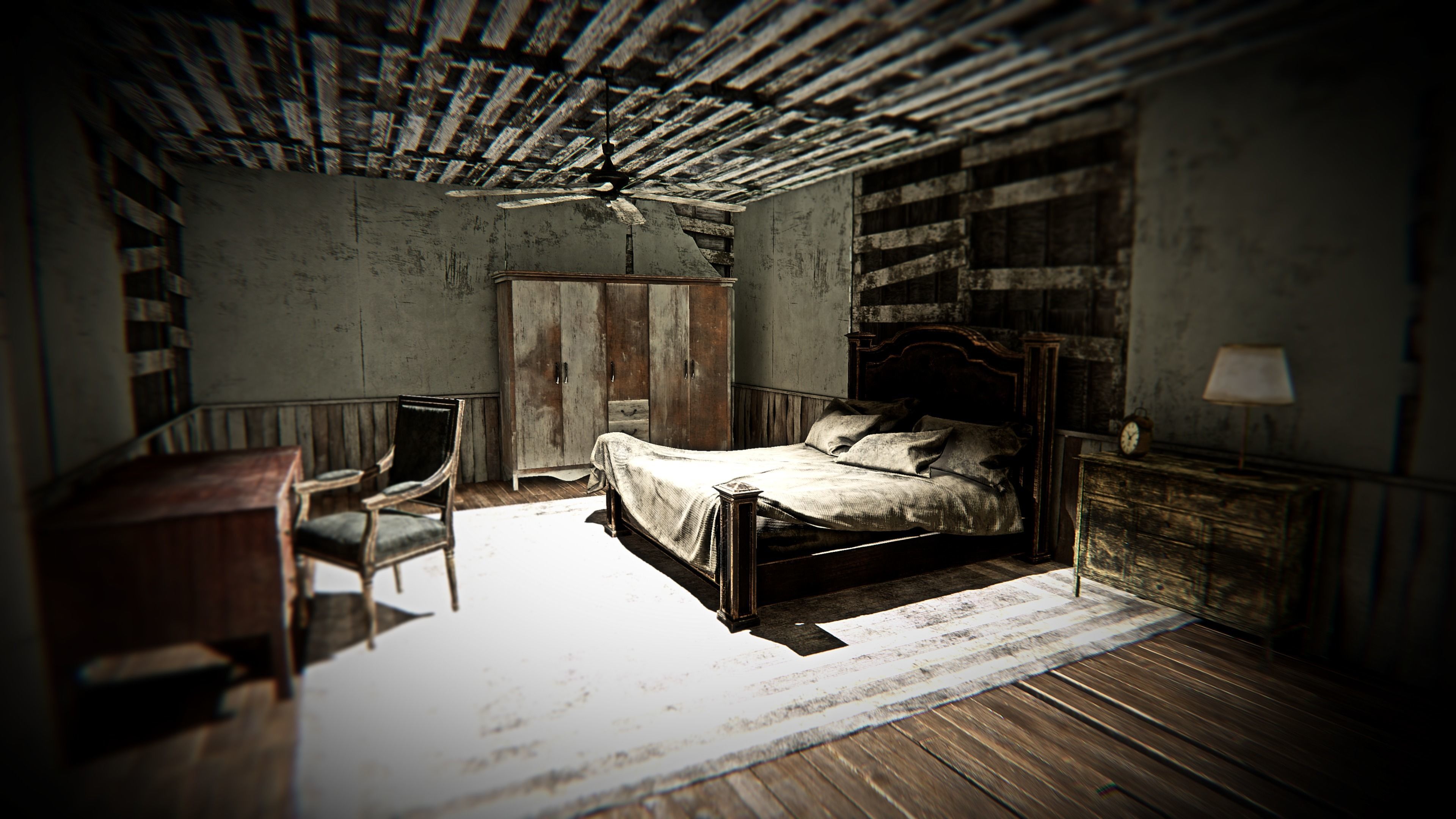 HQ Modular Abandoned Mansion Low-poly 3D model_8