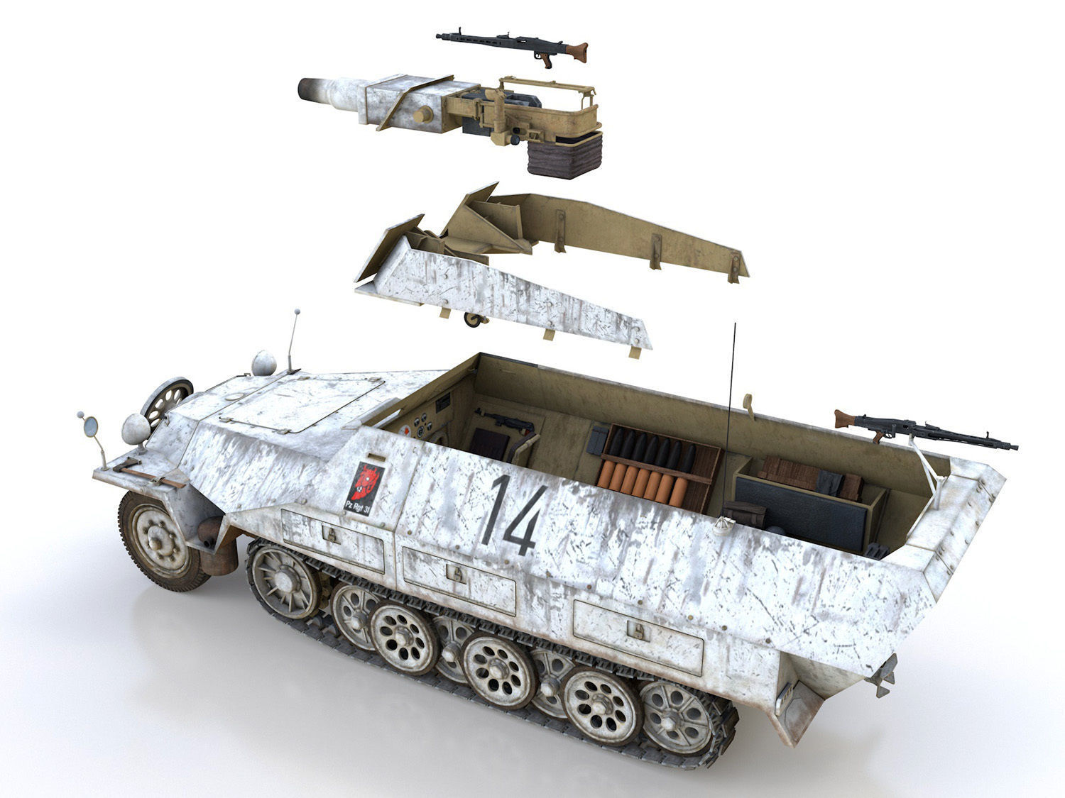 SDKFZ 251 - Ausf D - Stummel - 14 3D model_13