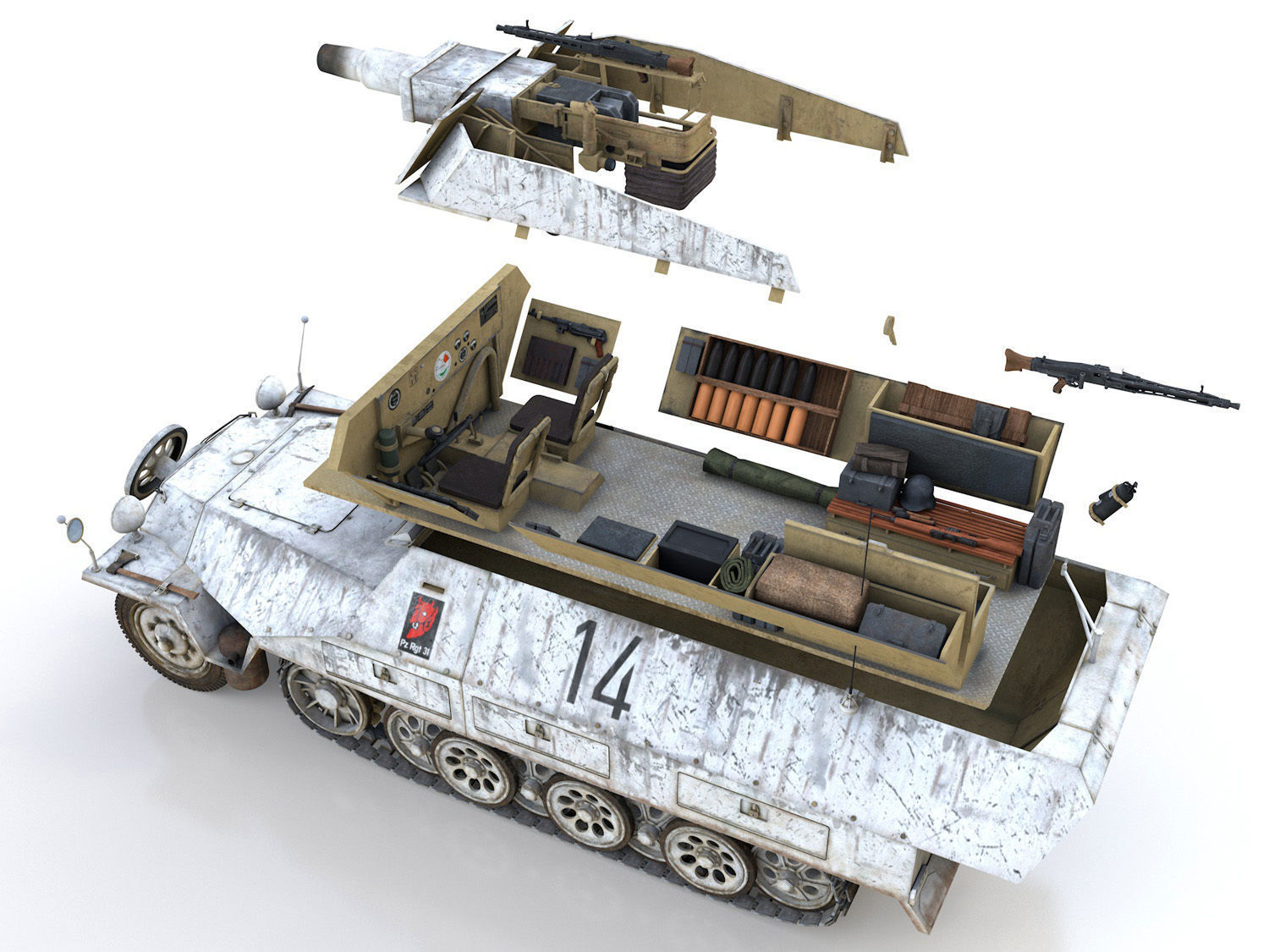 SDKFZ 251 - Ausf D - Stummel - 14 3D model_14