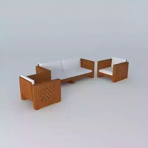 Dark Wood Couch %26 Chairs