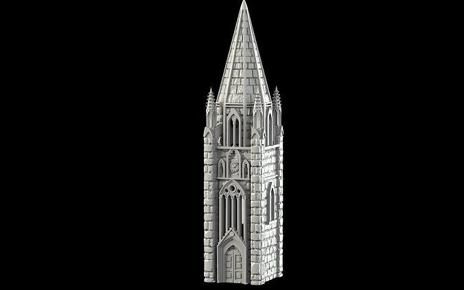 Belltower church tower 3D print model