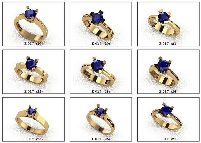 Solatire Rings 3D print model