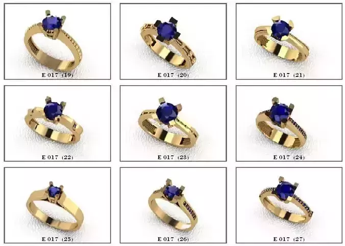 Solatire Rings 3D print model