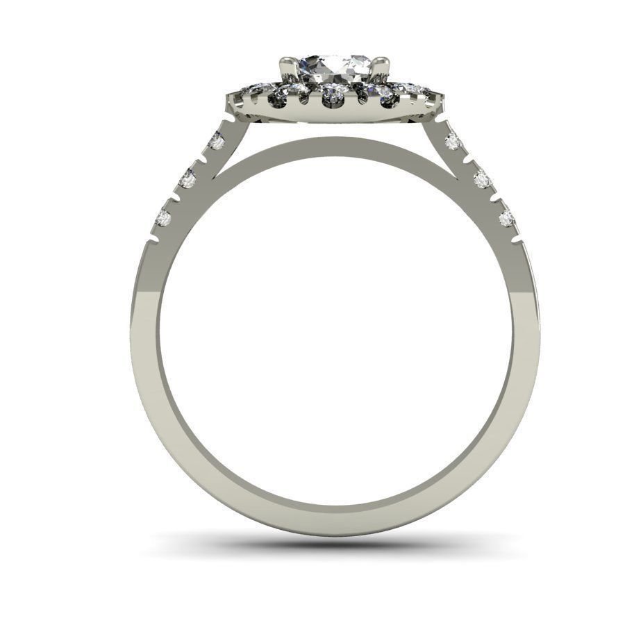 fashion ring with gems 3D print model_4