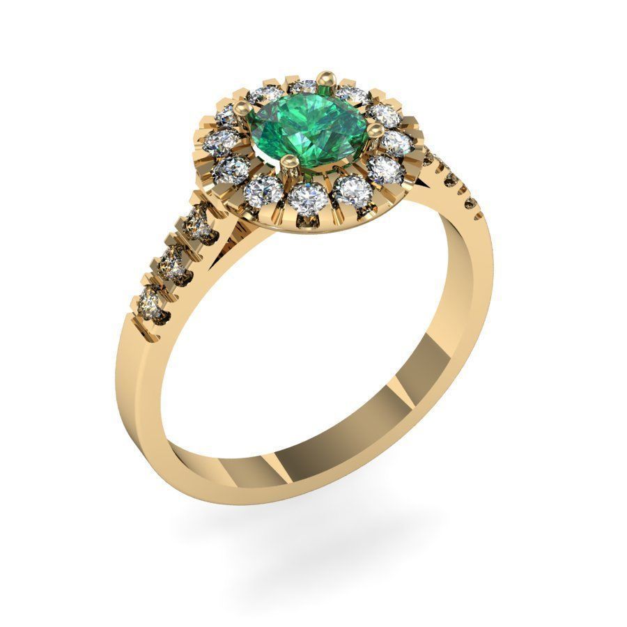 fashion ring with gems 3D print model_2