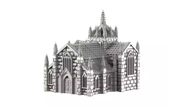 Cathedral gothic church 3D print model