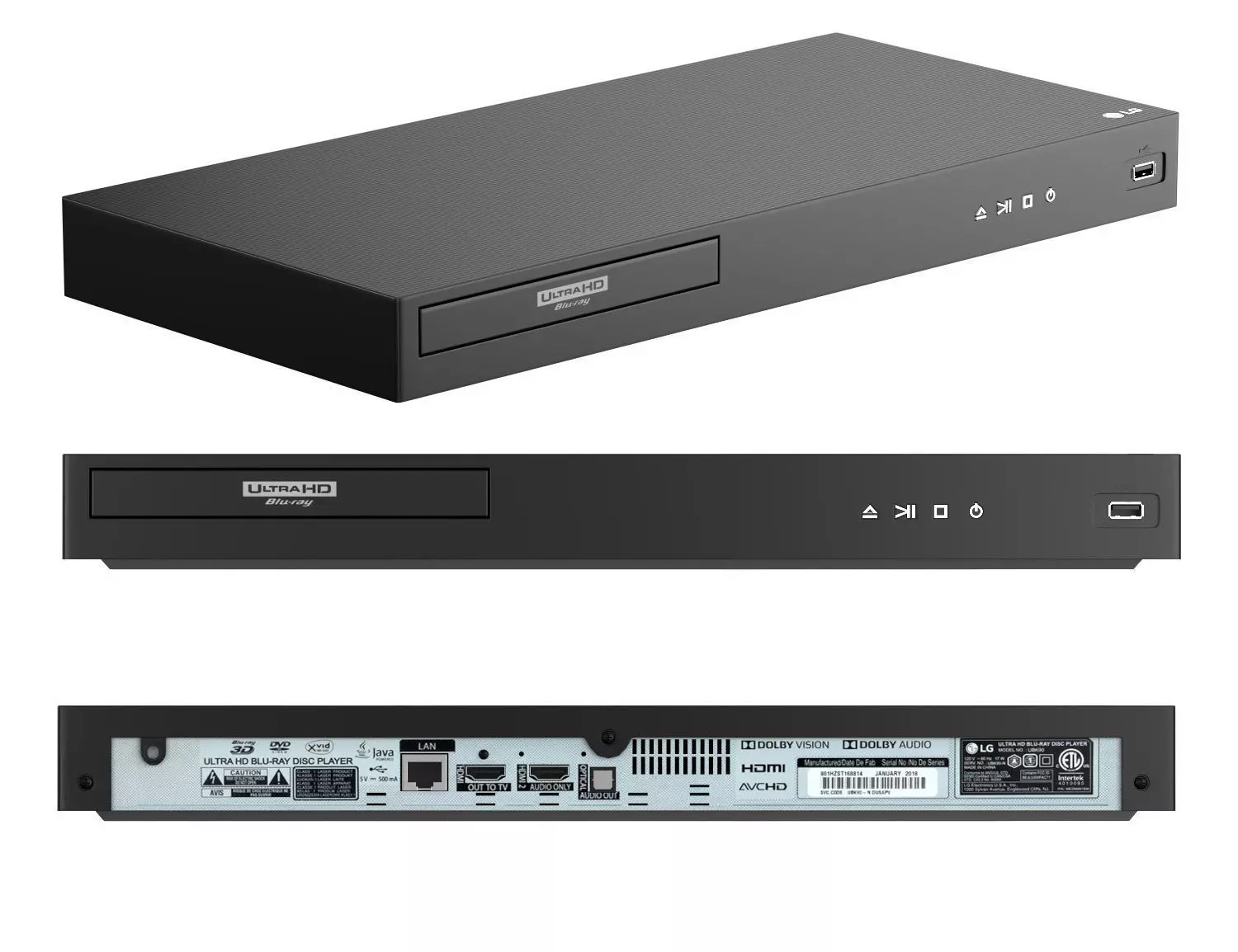 LG 4K Ultra HD HDR Dolby Vision Blu ray Player 3D model_0