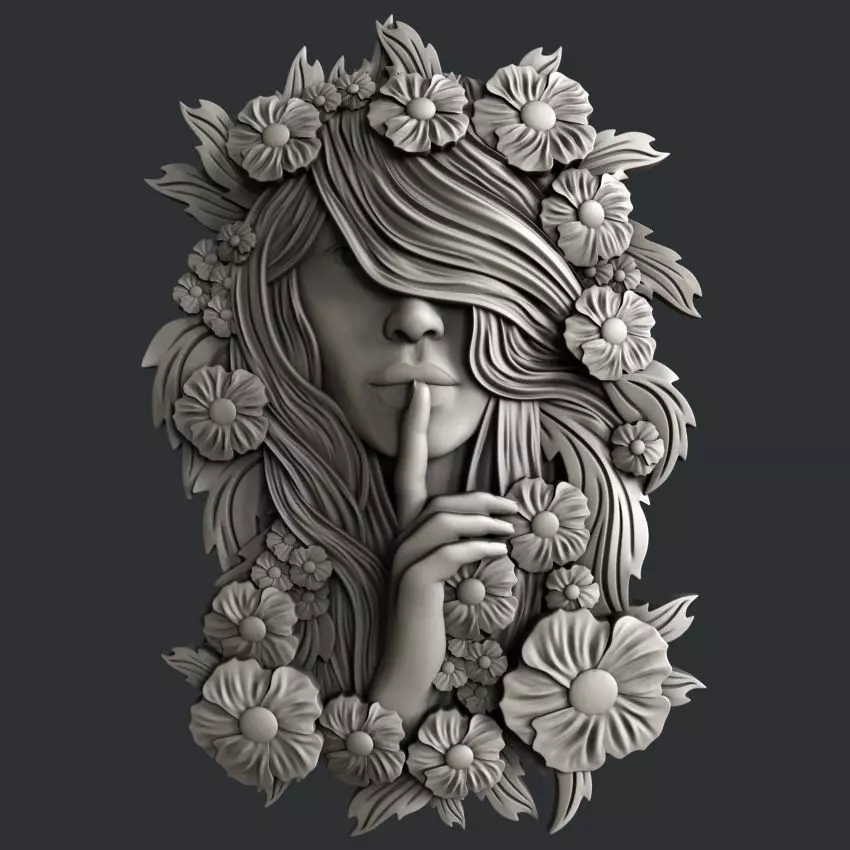 3d STL models for CNC router Face 3D model_0