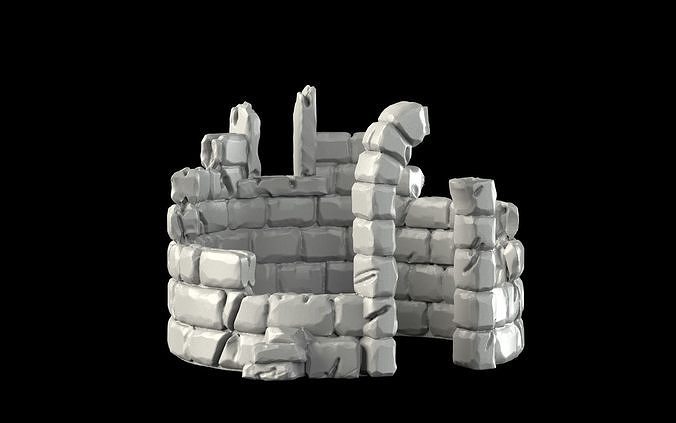 Ruins stone castle 3D print model