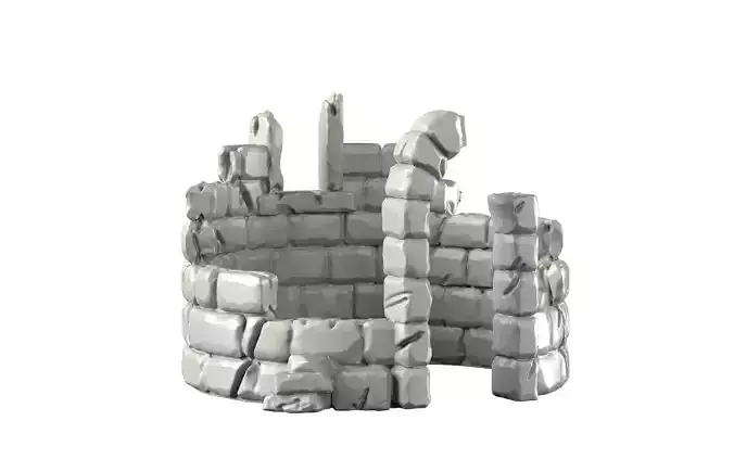 Ruins stone castle 3D print model