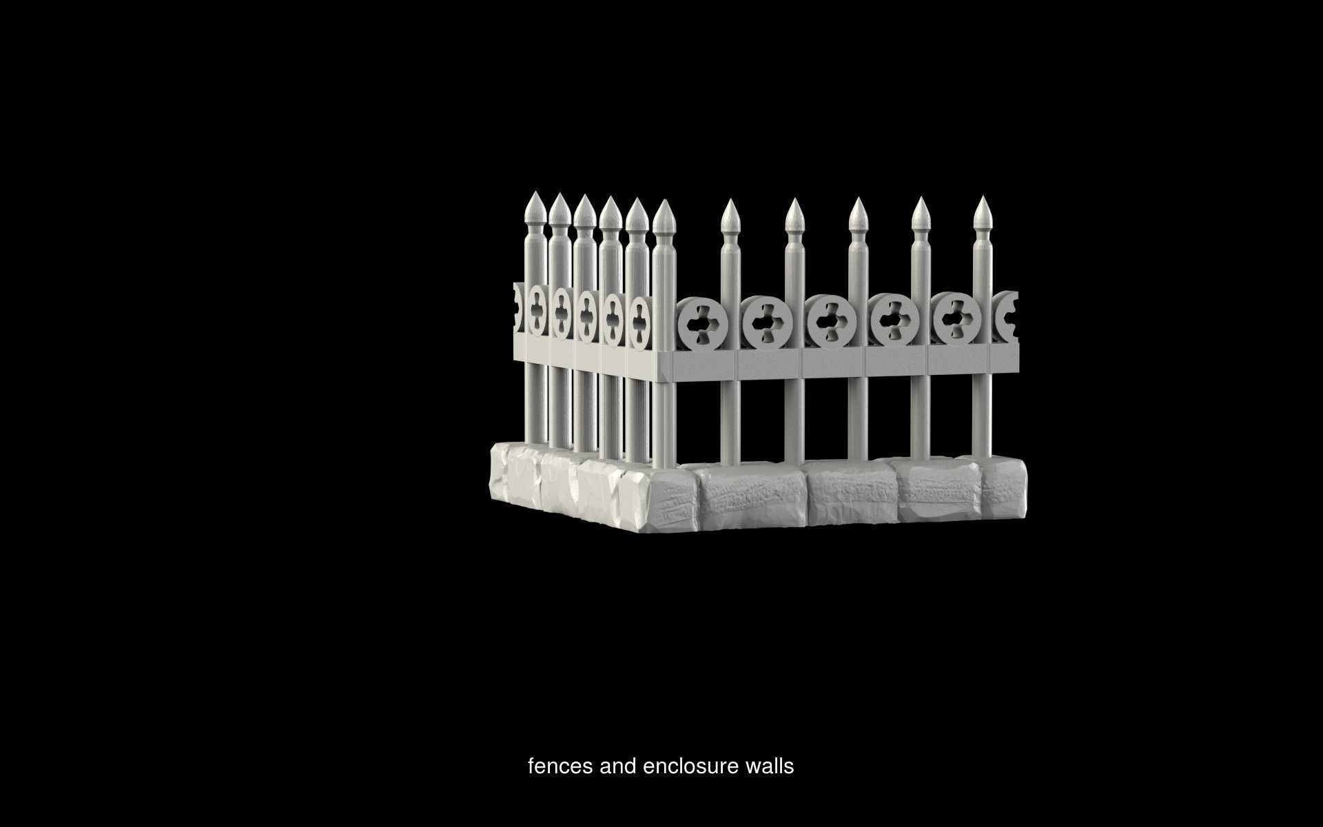 Cemetry gate Scenics Bundle 3D Model Collection_3