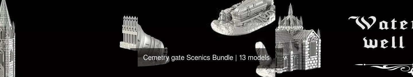 Cemetry gate Scenics Bundle 3D Model Collection_0