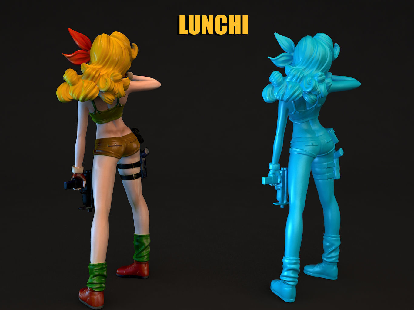 LUNCHI female character from game lunch dragon ball 3D model_12