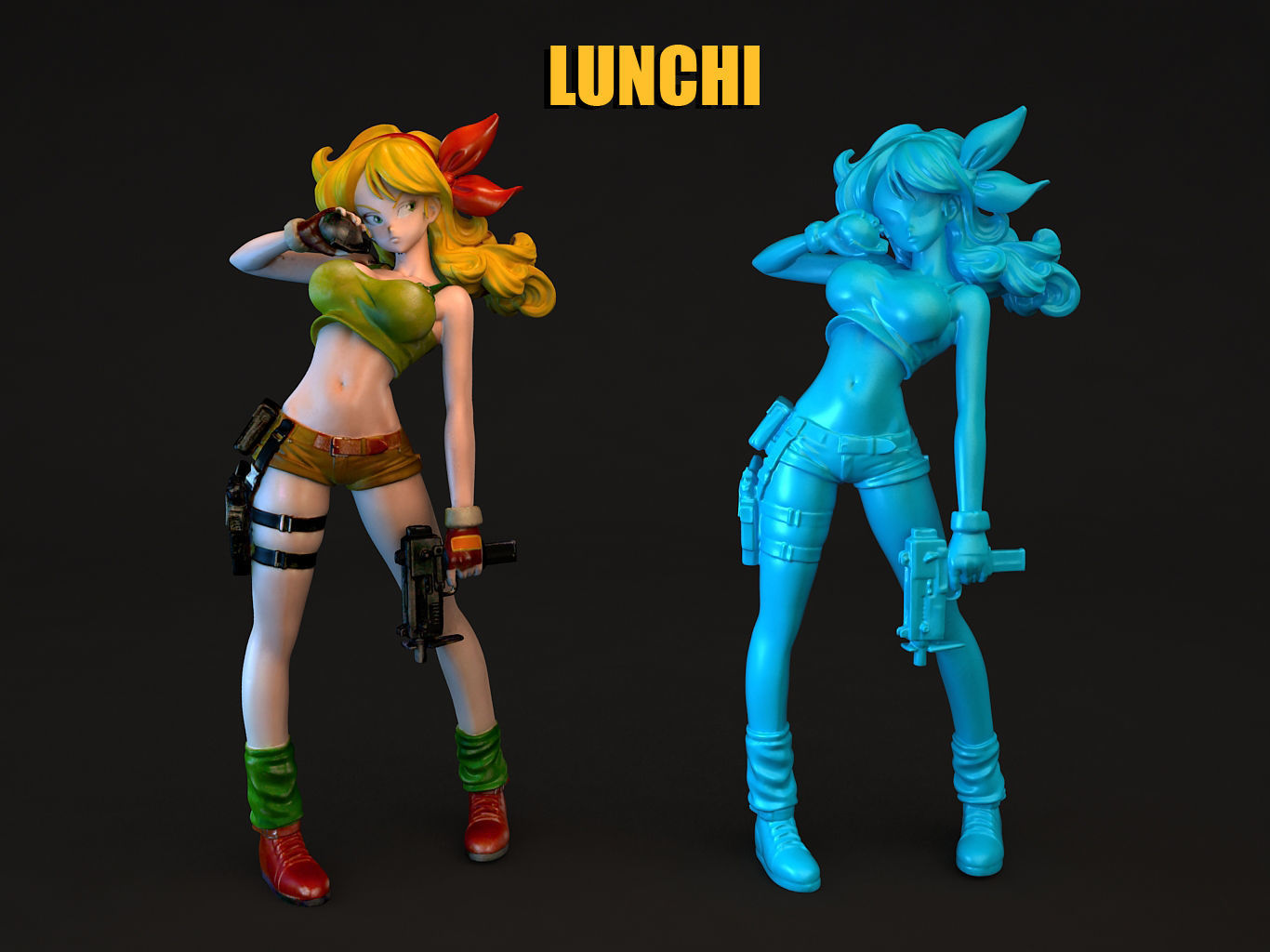 LUNCHI female character from game lunch dragon ball 3D model_16