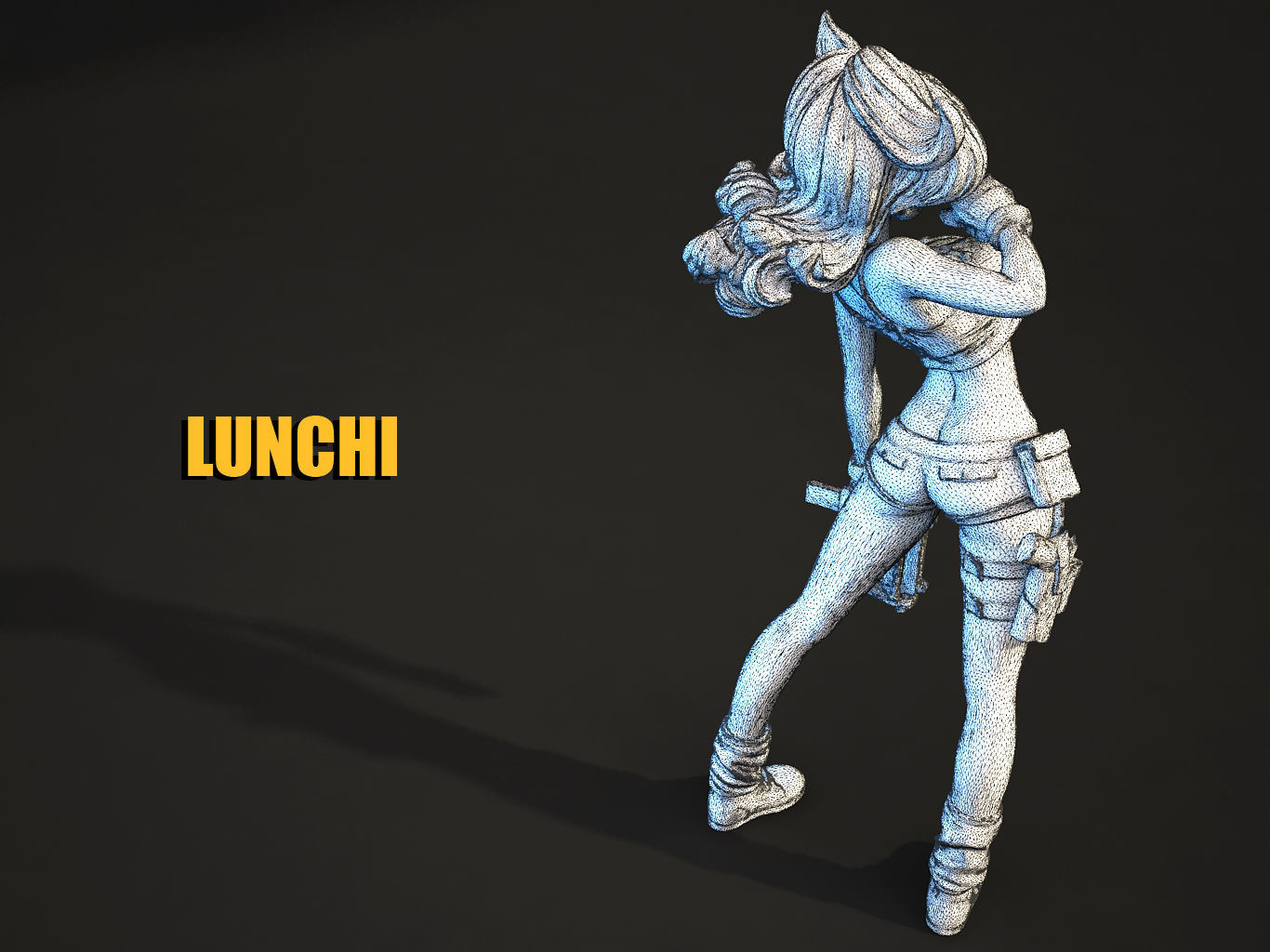 LUNCHI female character from game lunch dragon ball 3D model_8