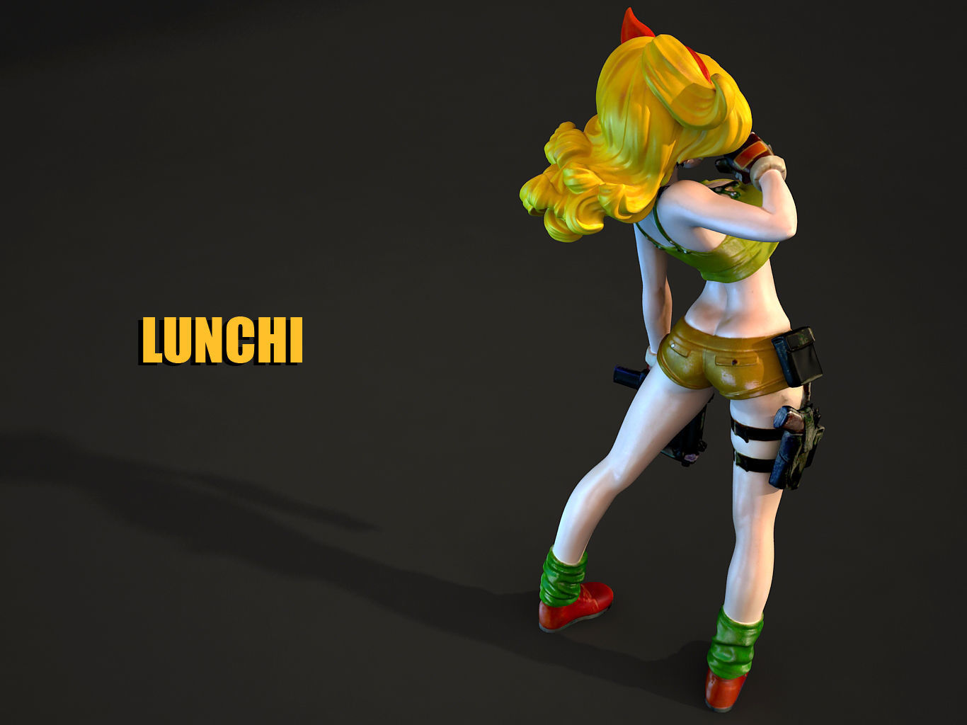 LUNCHI female character from game lunch dragon ball 3D model_6