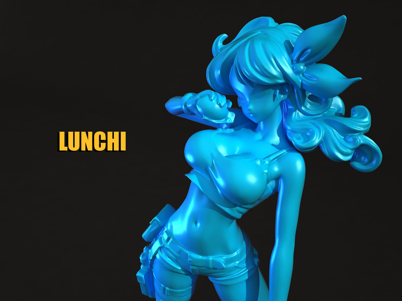 LUNCHI female character from game lunch dragon ball 3D model_1