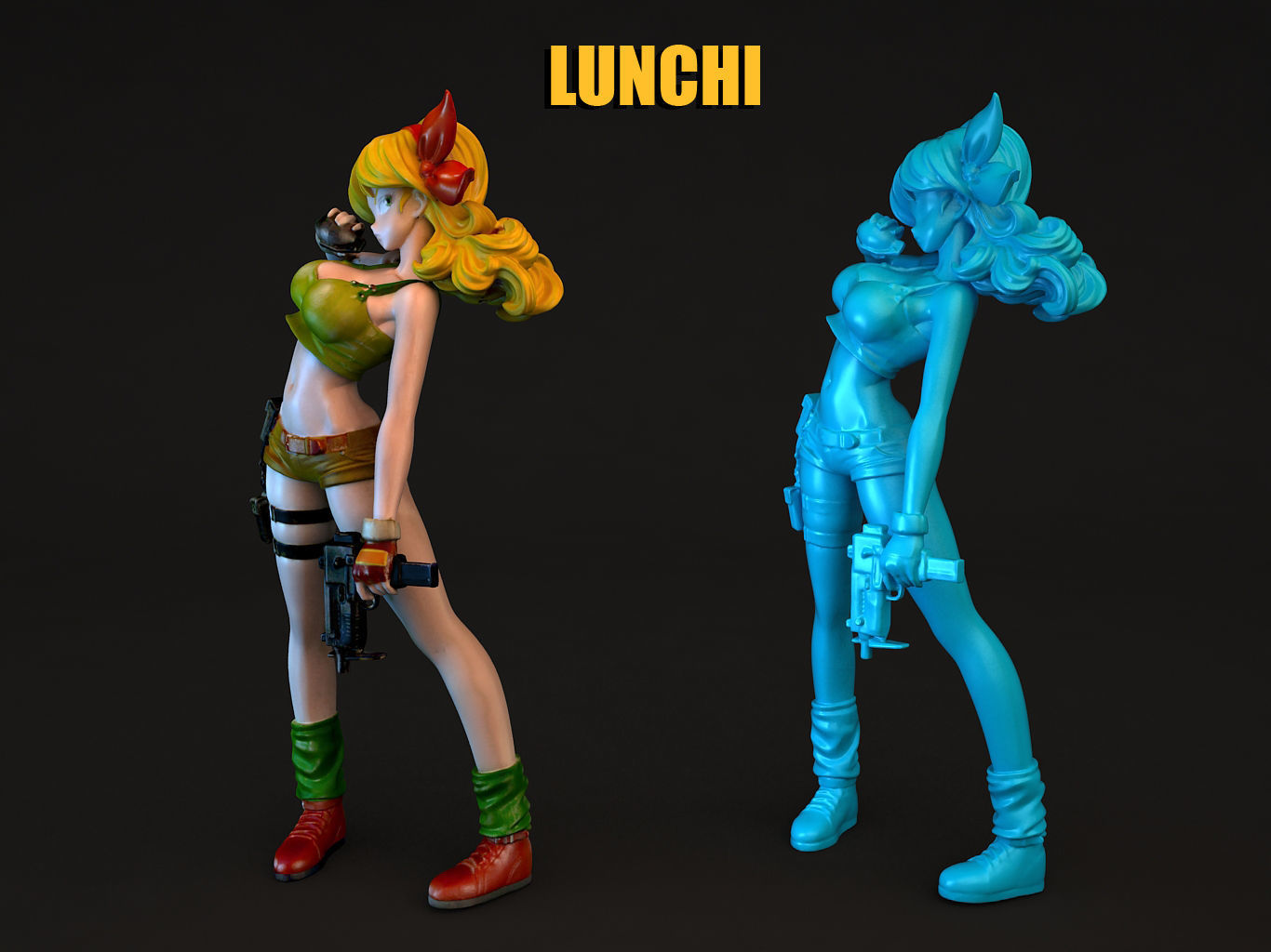 LUNCHI female character from game lunch dragon ball 3D model_10