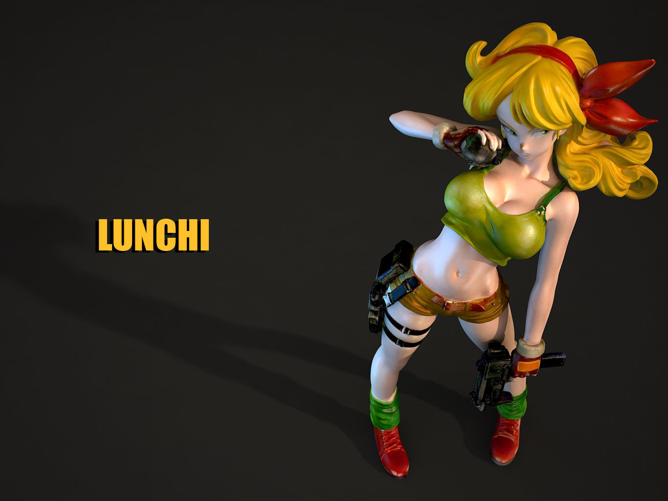 LUNCHI female character from game lunch dragon ball 3D model_3