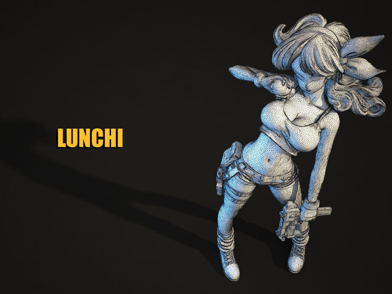 LUNCHI female character from game lunch dragon ball 3D model_5