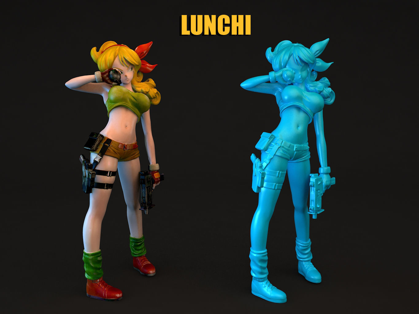 LUNCHI female character from game lunch dragon ball 3D model_15