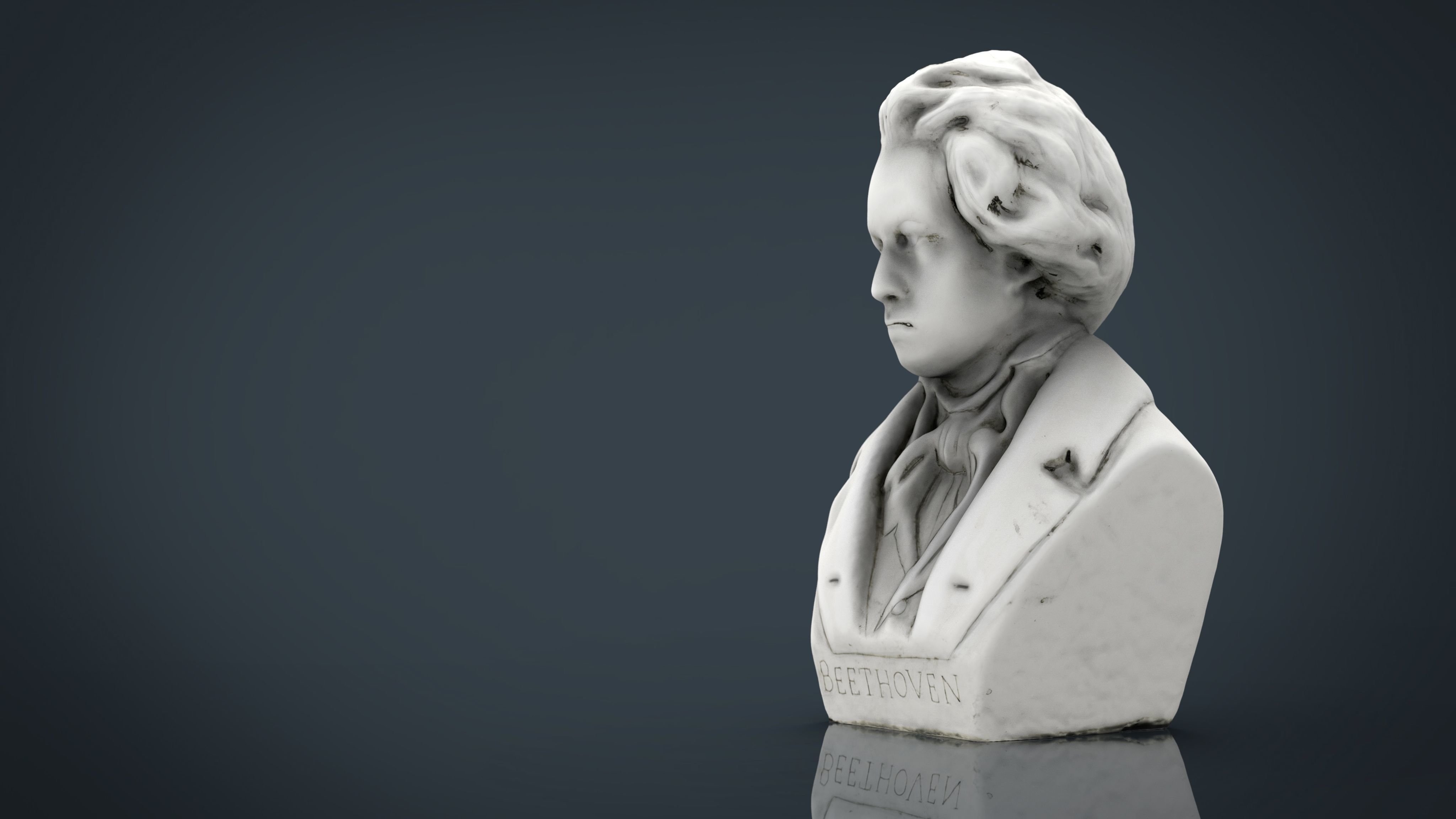 Beethoven Bust Low-poly 3D model_9