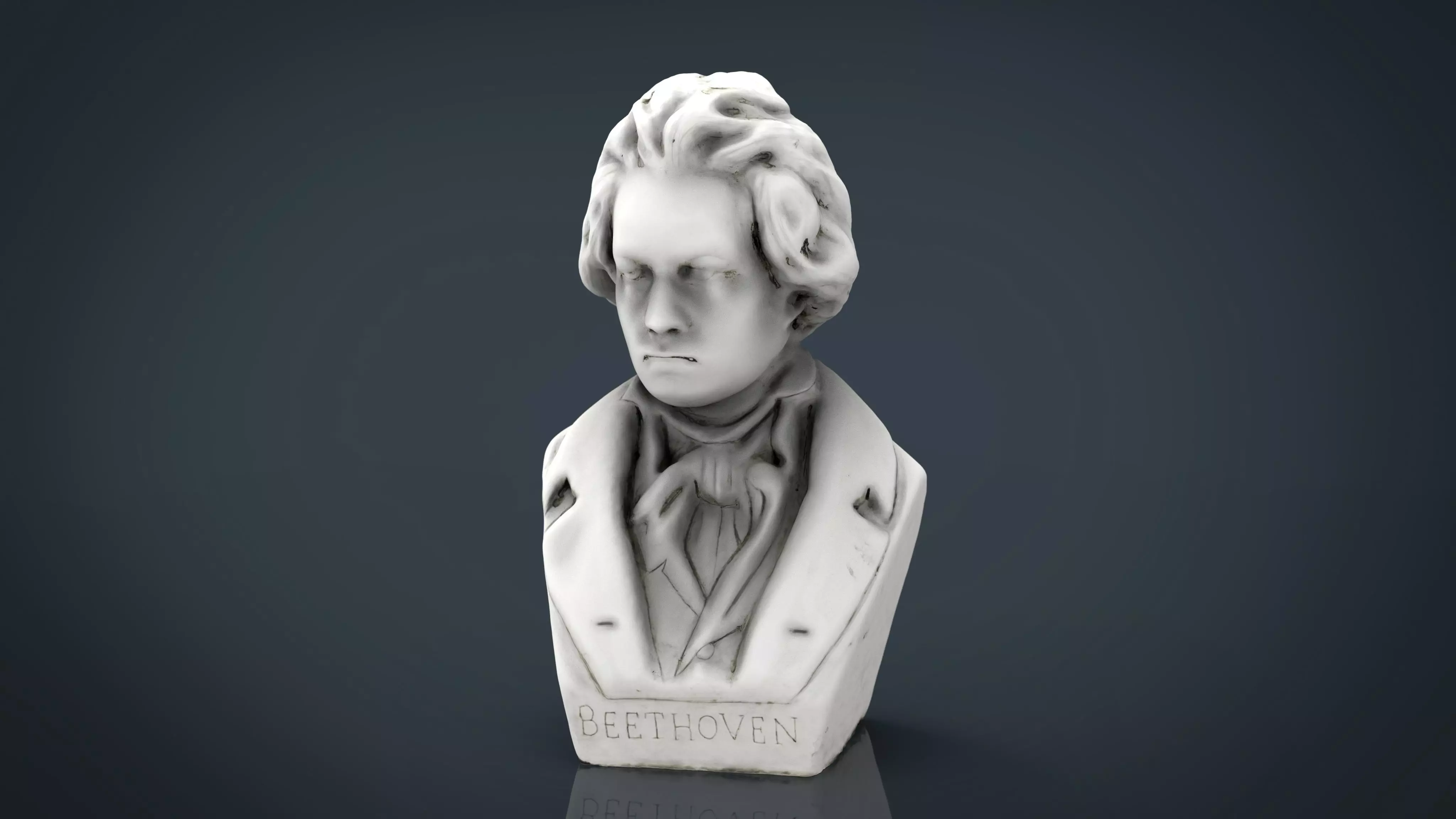 Beethoven Bust Low-poly 3D model_0