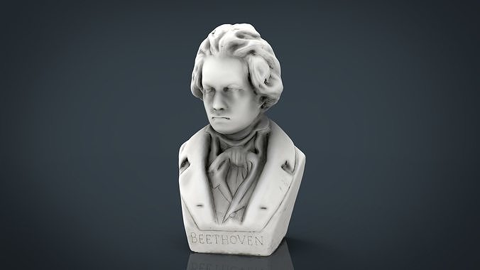 Beethoven Bust Low-poly 3D model