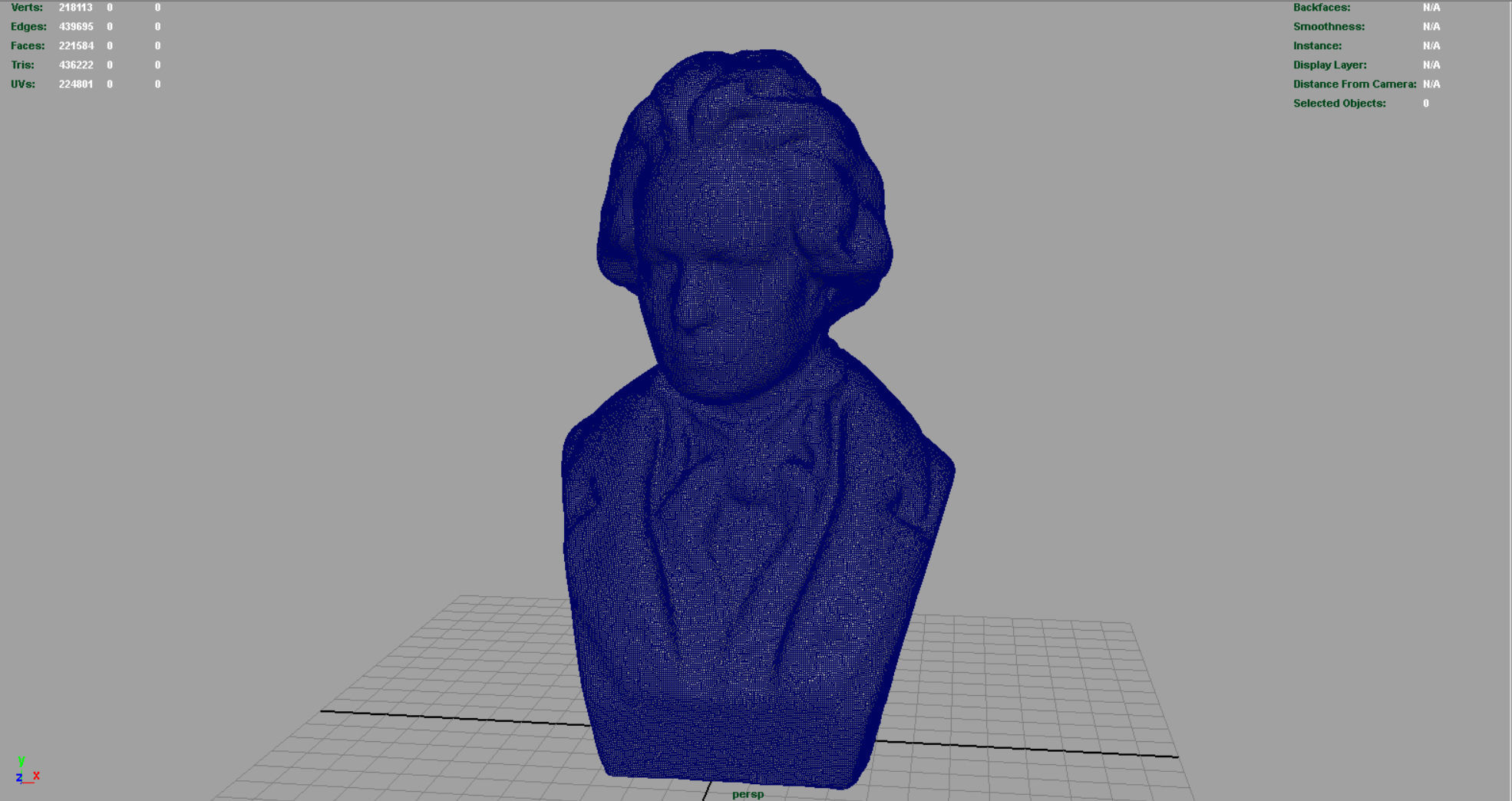 Beethoven Bust Low-poly 3D model_4