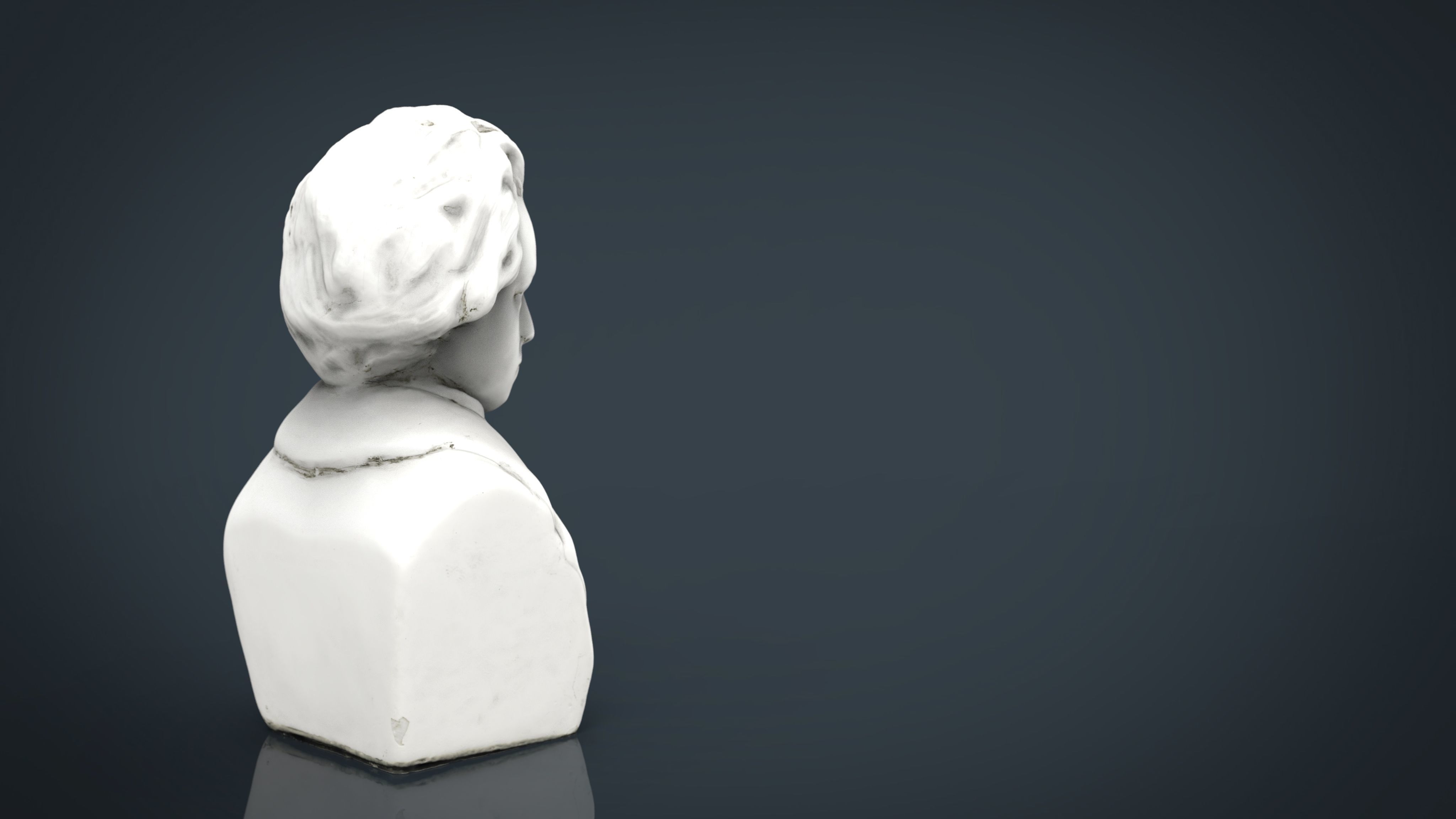 Beethoven Bust Low-poly 3D model_10