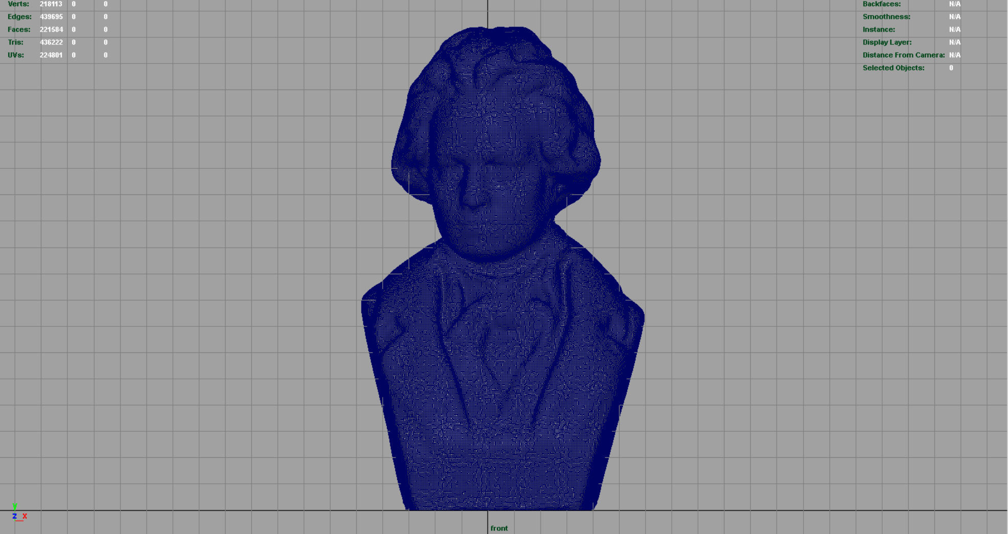 Beethoven Bust Low-poly 3D model_14