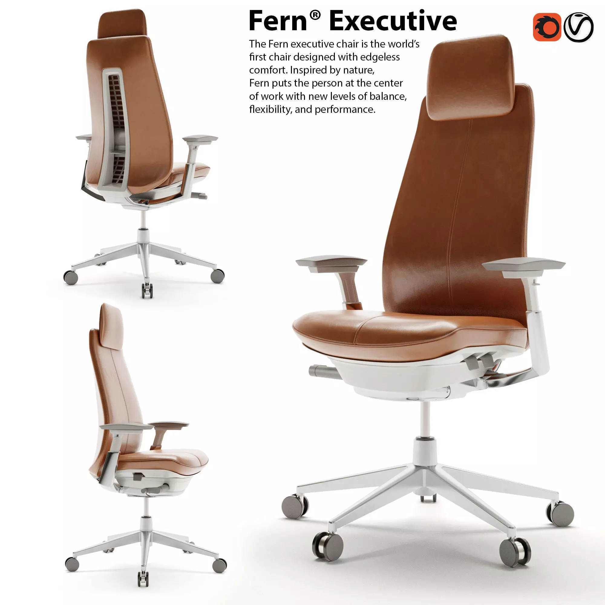 office Desk chair HAWORTH Fern Executive 3D model_0