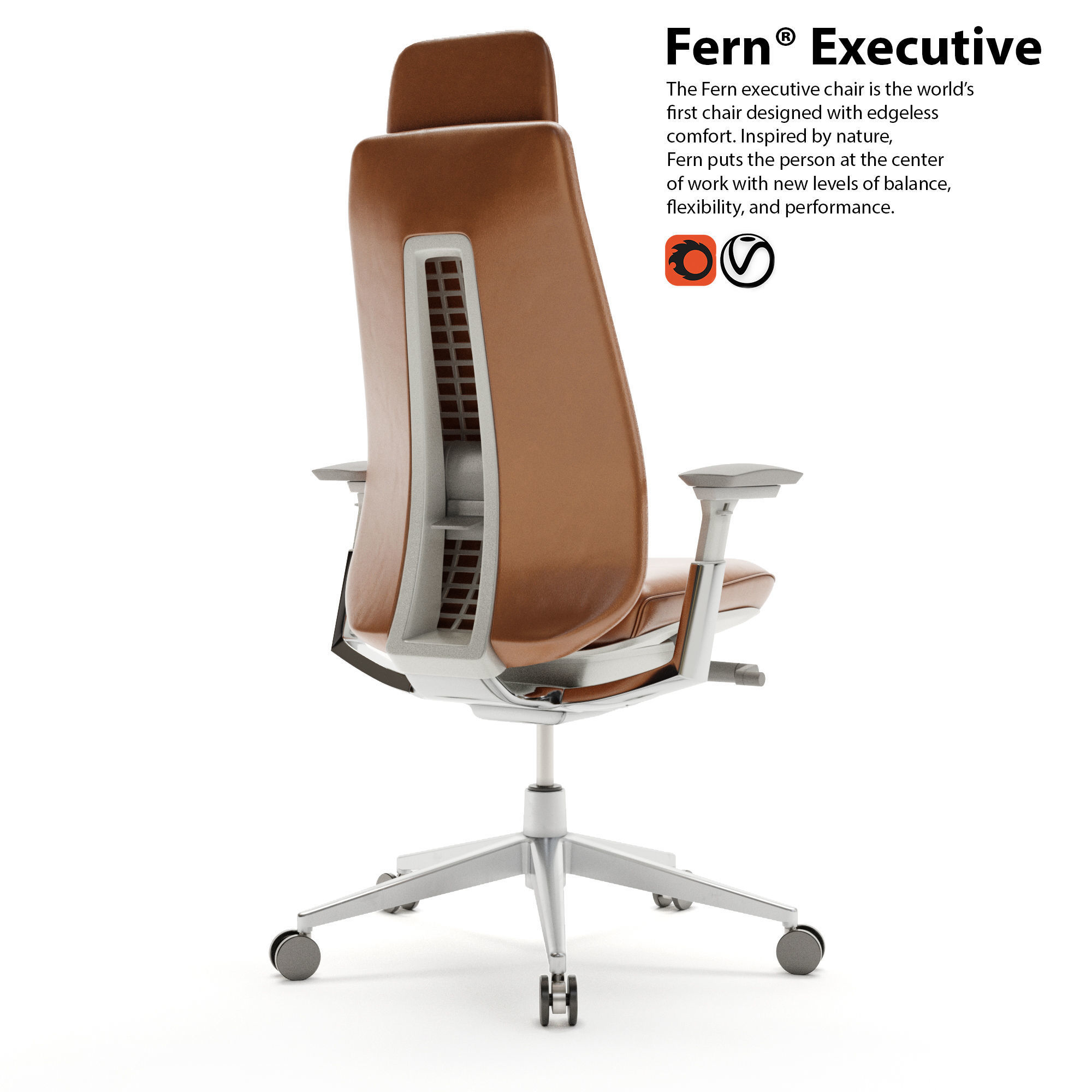 office Desk chair HAWORTH Fern Executive 3D model_1