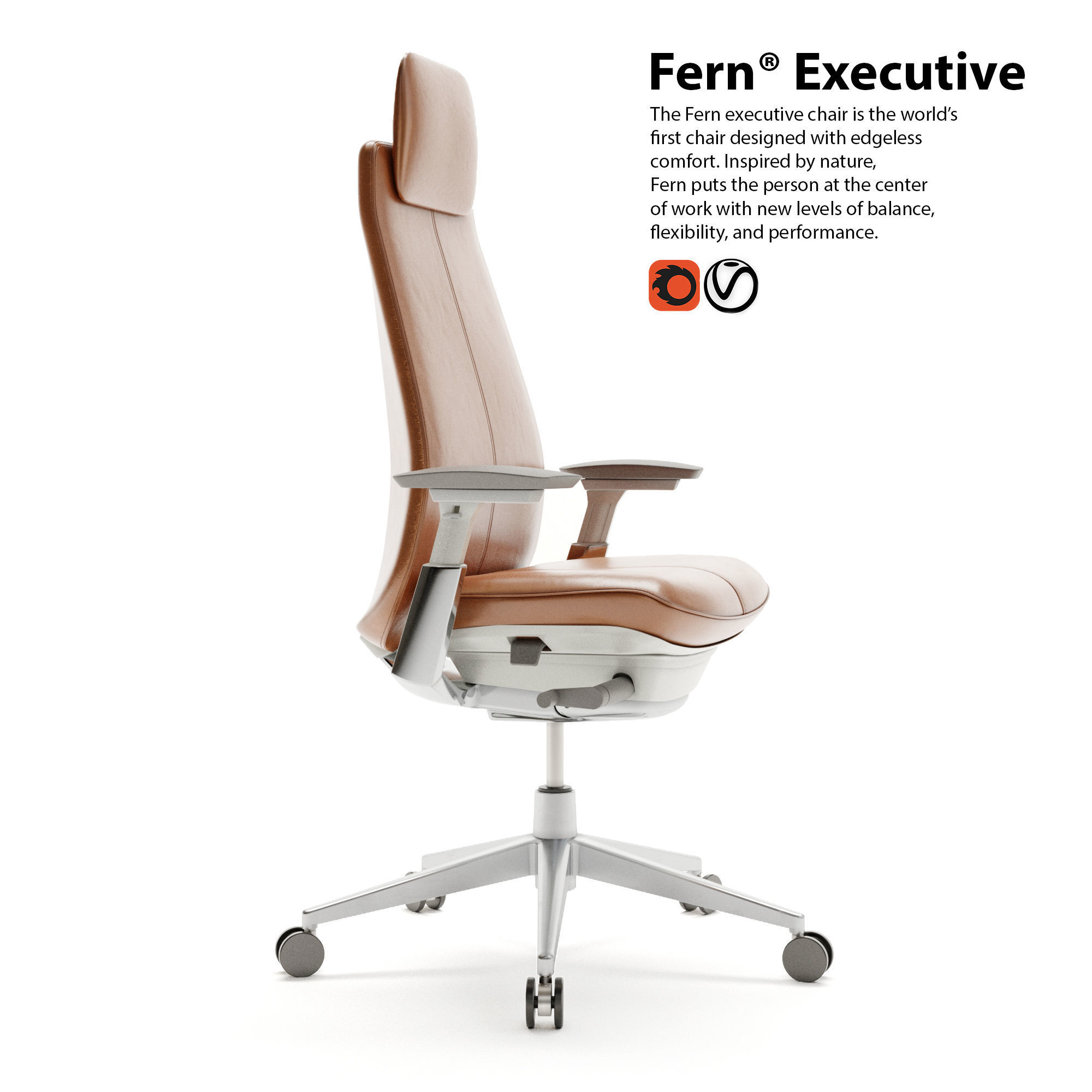 office Desk chair HAWORTH Fern Executive 3D model_2