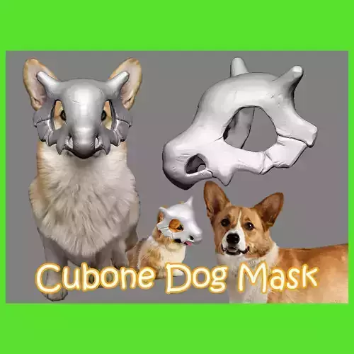 Pokemon Cubone Dog Mask - Cubone Cosplay for Pet 3D print model
