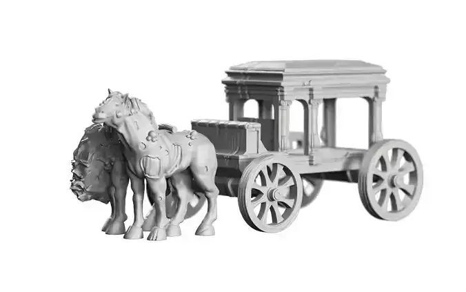 Hearse horse drawn chariot 3D print model
