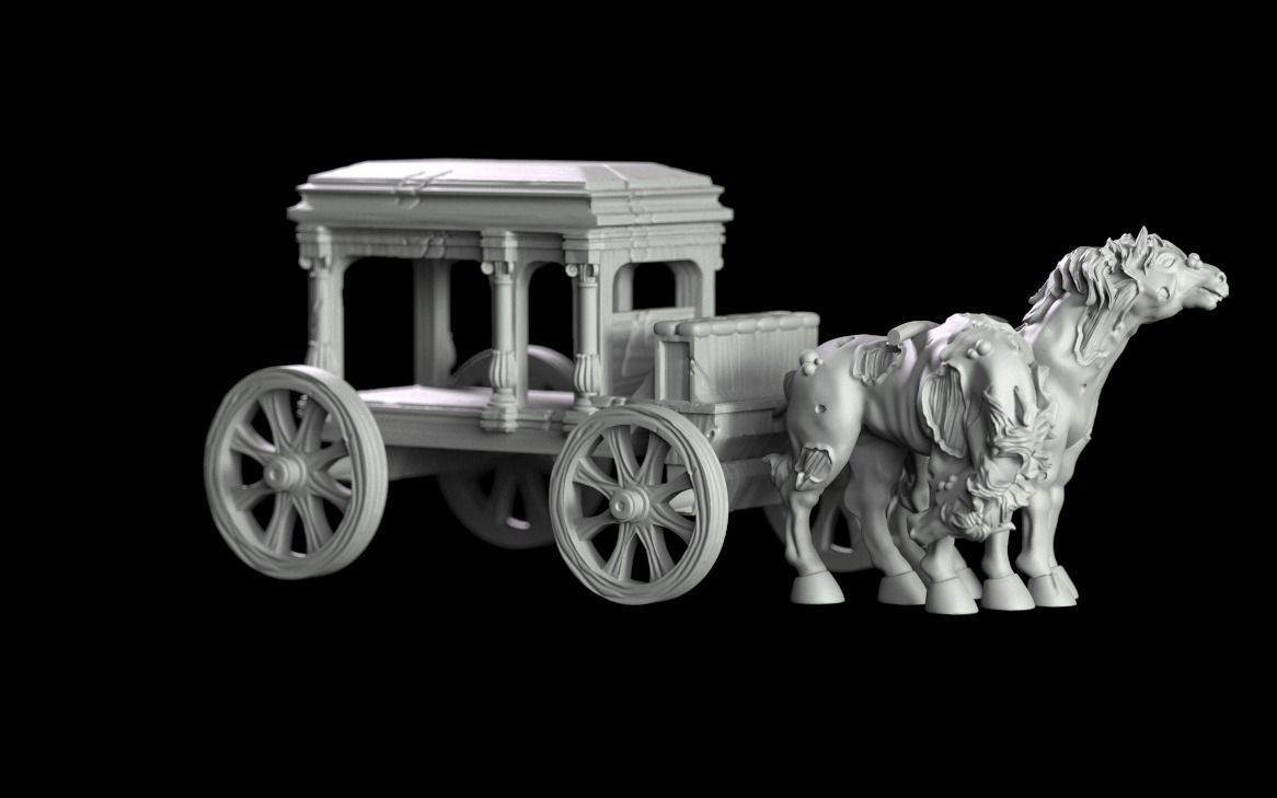 Hearse horse drawn chariot 3D print model_1