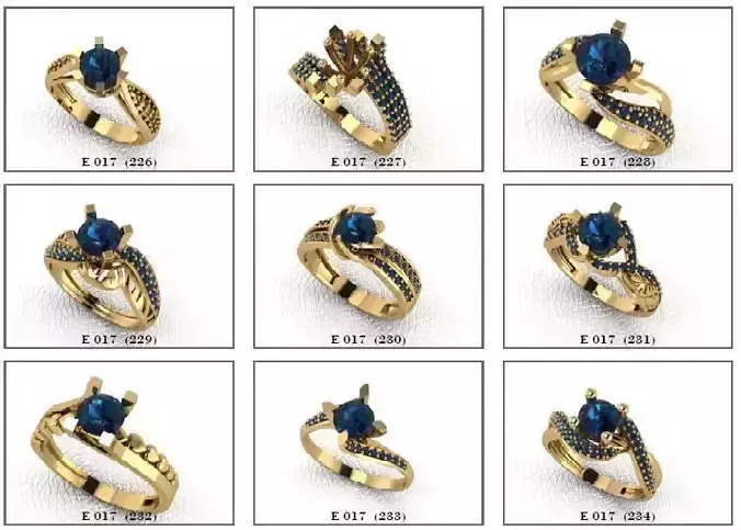 Solatire Rings 3D print model