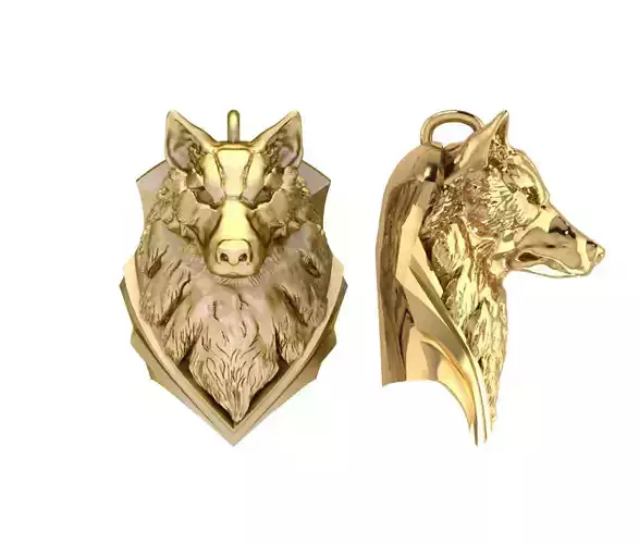 jewelry Wolf Pendant 3D print model