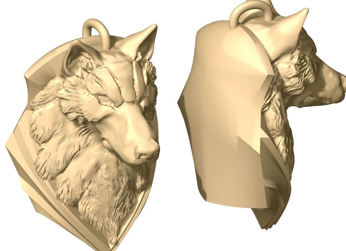 jewelry Wolf Pendant 3D print model_5