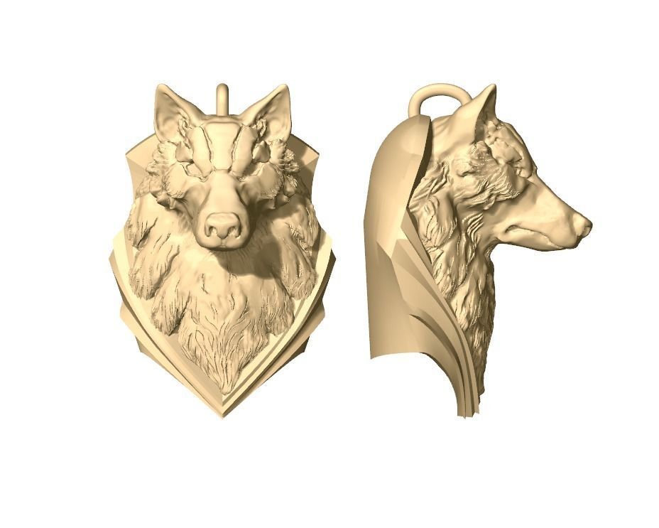 jewelry Wolf Pendant 3D print model_1